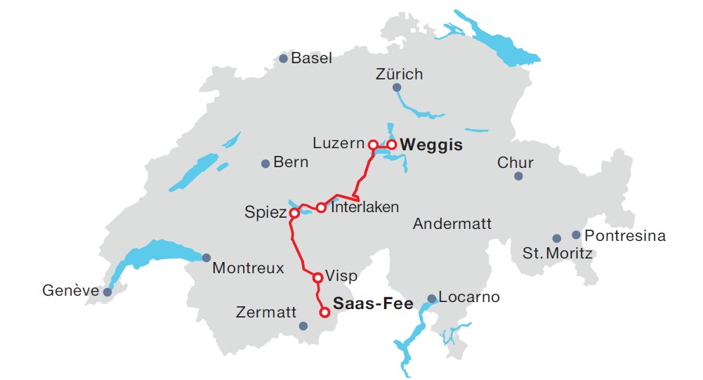 8 Days Weggis & Saas-fee Scenic Rail Holiday 